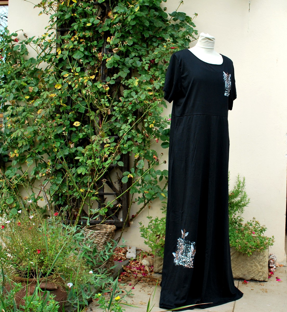 Dlouhé, černé, elegantní - 3XL