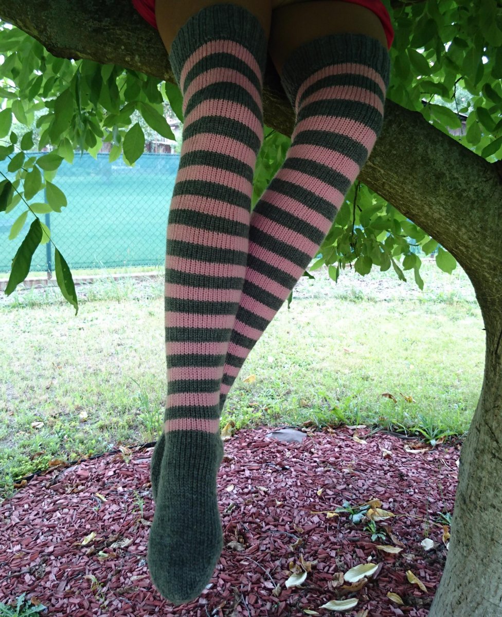 Ručně pletené nadkolenky - Něžná myška