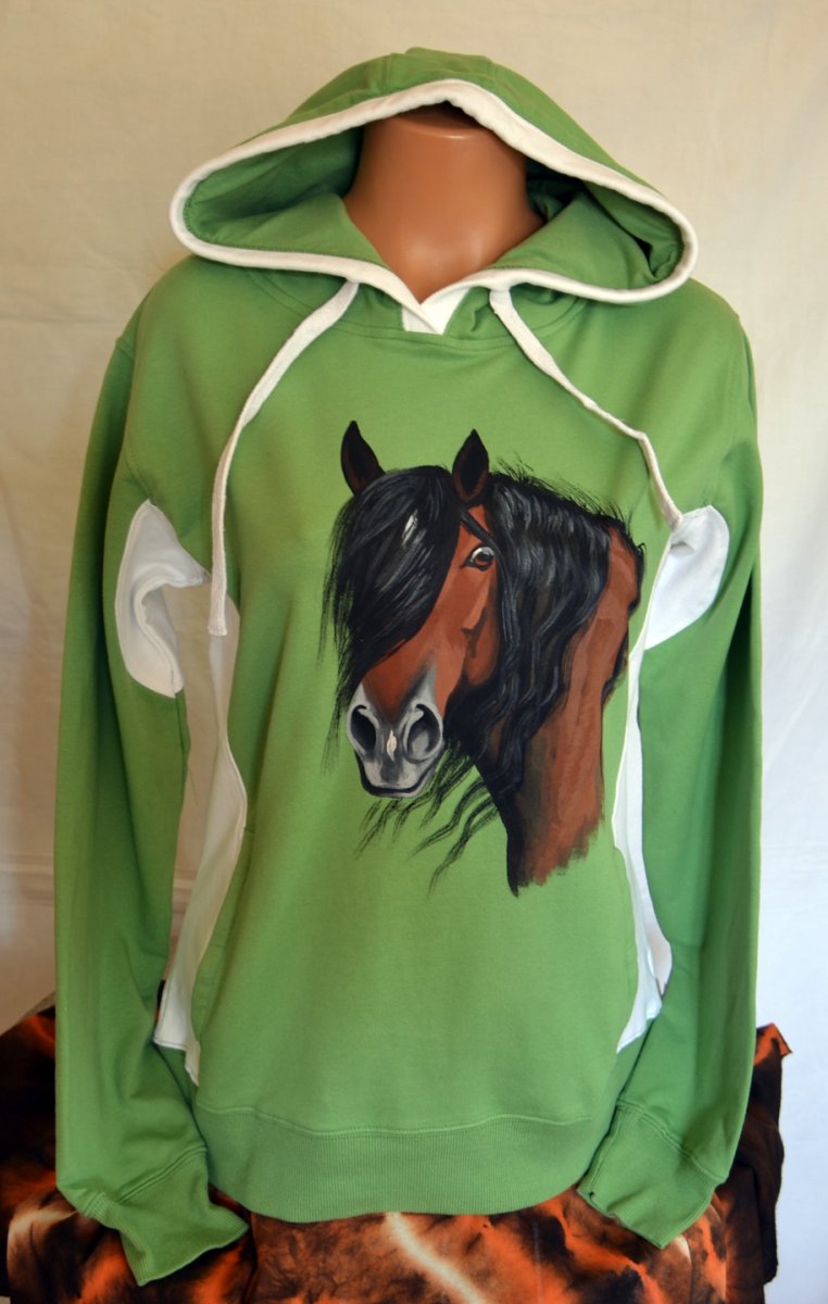 Zelená mikina s hnědákem