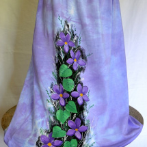 Batikovaná sukně s fialkami