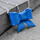 Modrá mašle - náhrdelník