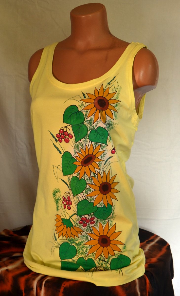 Žluté tílko se slunečnicemi