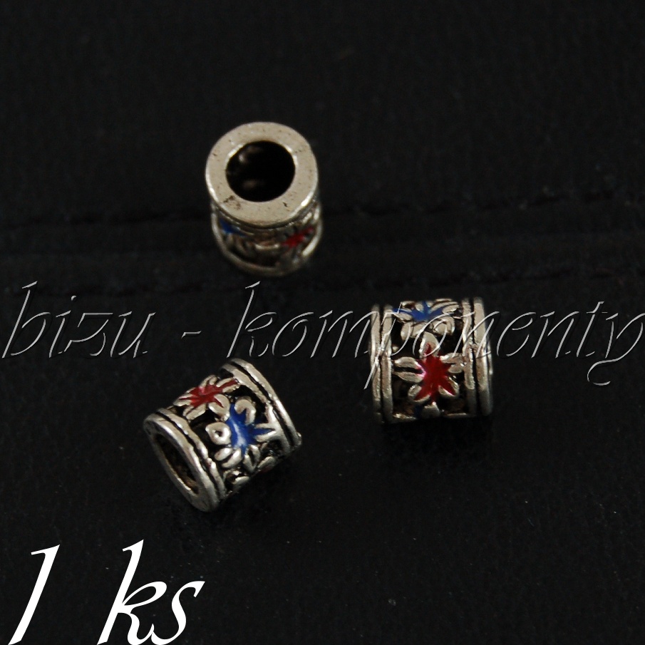 Kovový korálek se smaltem (28 0194)