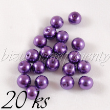 Fialové voskované perle 8mm 20ks (01 0450)