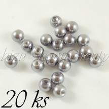 Šedivé voskované perle 8mm 20ks (01 0453)