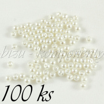 Bílé voskované perle 3mm 100ks (01 0460)