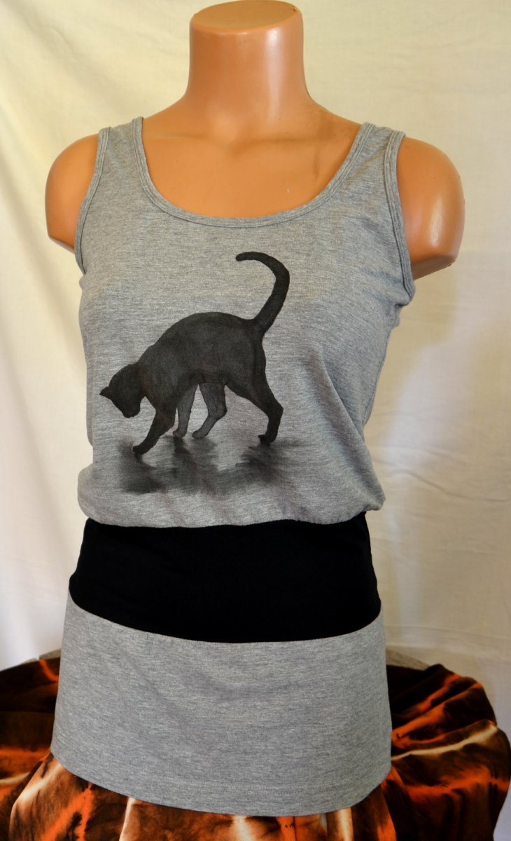 Prodloužené tílko s kočičkou