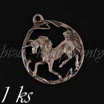 Kůň v kroužku, stříbrná barva (02 1128)