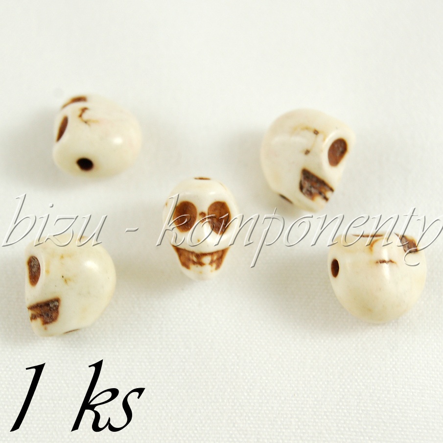 Korálek bílá lebka 10mm (01 9025)