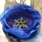 Brož i květ do vlasů Modrá vločka
