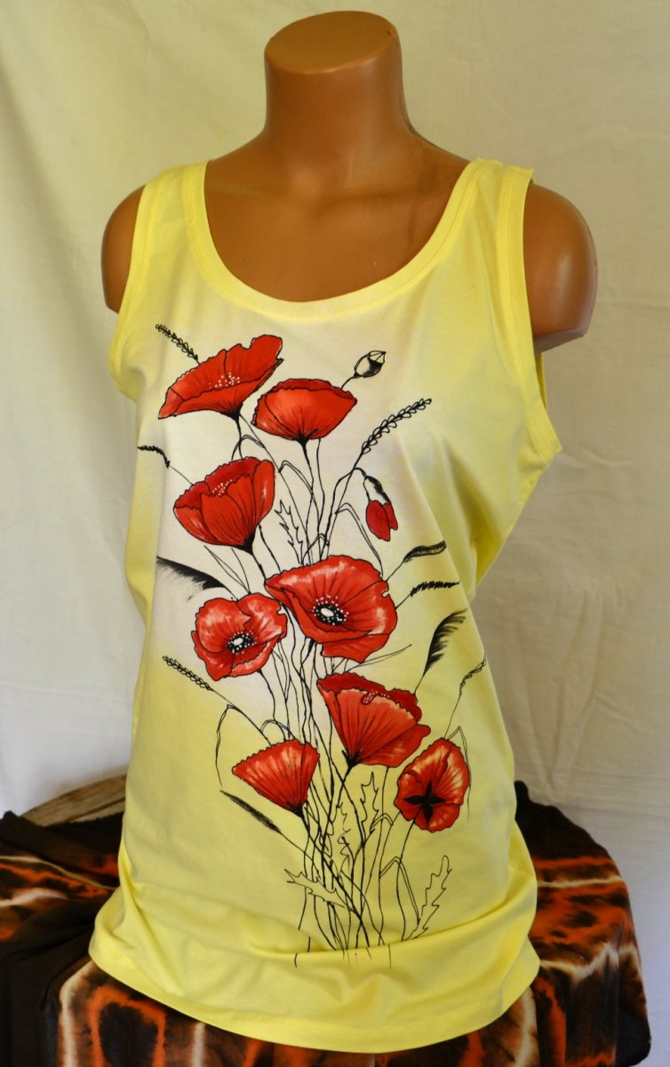 Žluté tílko s vlčími máky