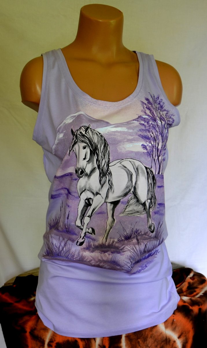 Fialkové tílko s běloušem