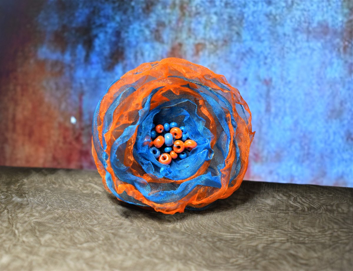 Brož květina nejen na klobouk 9107