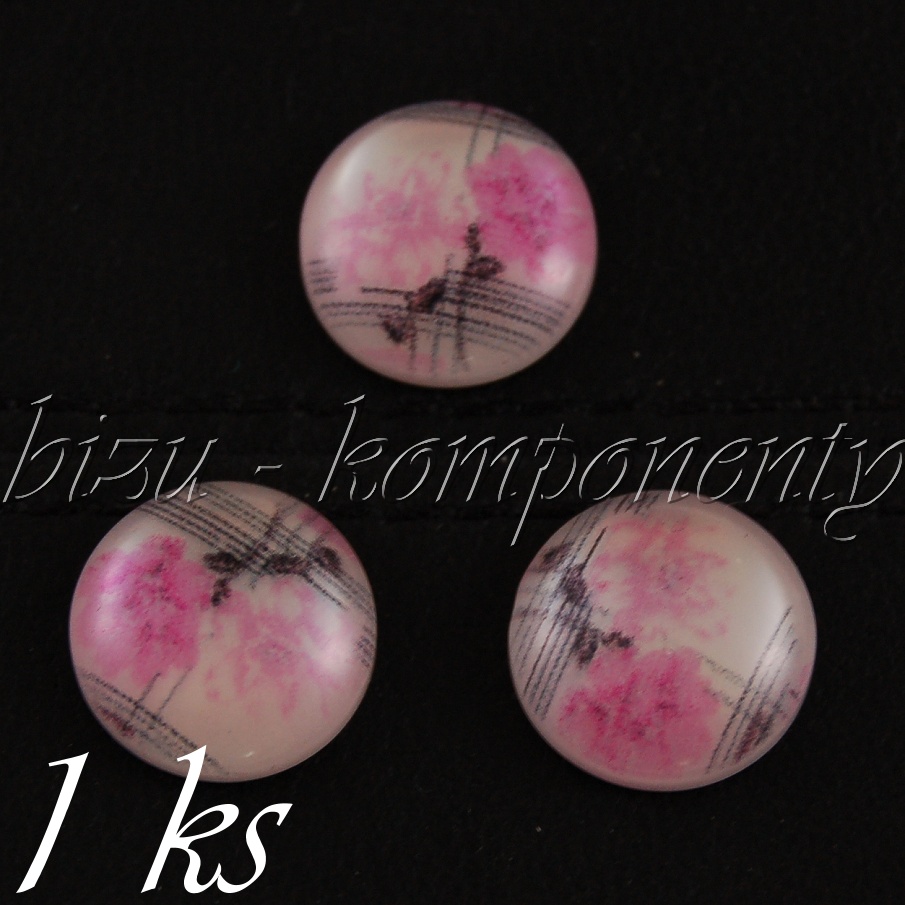 Kabošon květy na osnově, 12 mm, 1ks (35 0107)
