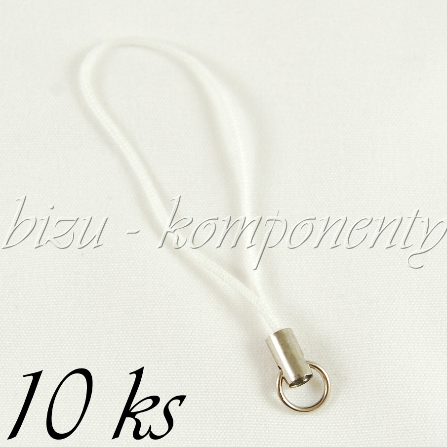 Bílé poutko s kroužkem - 10ks (41 0022)