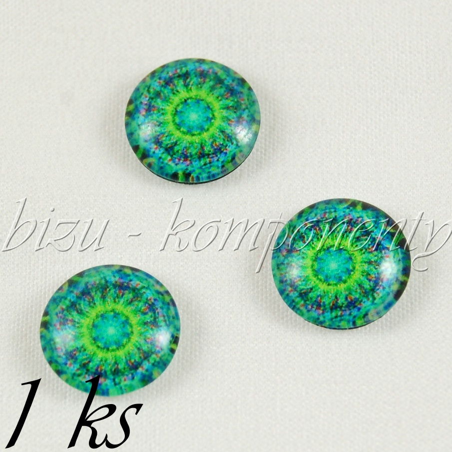 Skleněný kabošon oranžový, 12 mm (35 2111)