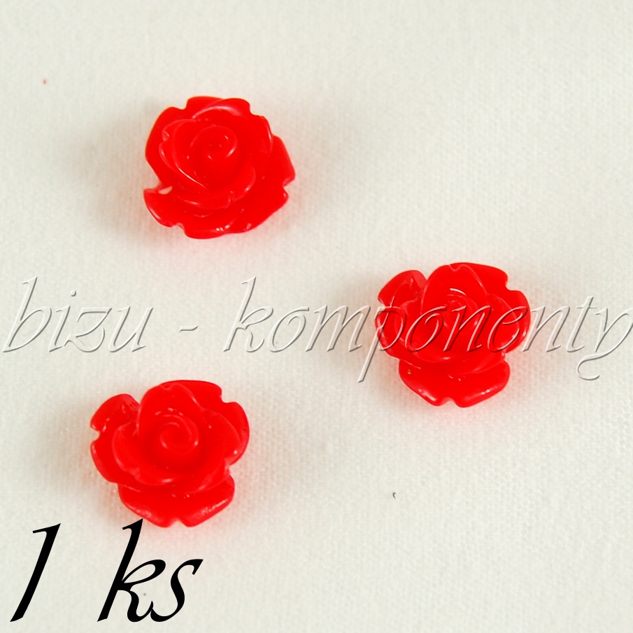 Kabošon červená růžička (35 0120)
