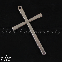 Kříž, stříbrná barva - 1ks, stříbrná barva (02 1201)