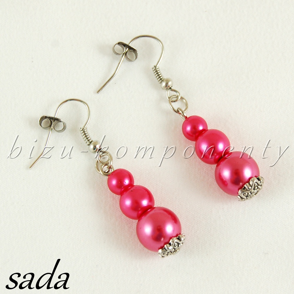 Sada na výrobu větších náušnic (sytě růžová barva) (99 0029)