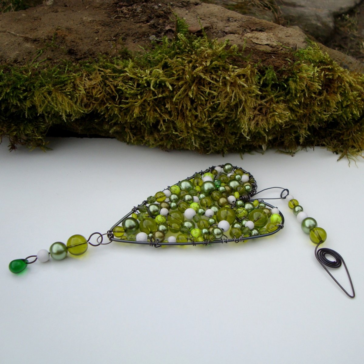 Srdcový talisman v zelené