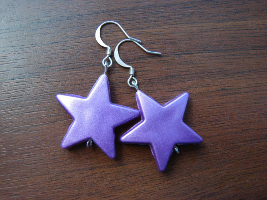 Náušnice fialové hvězdičky