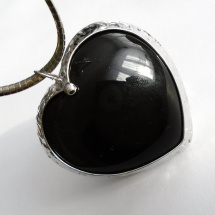 Luxusní srdce černé (obsidián) ...