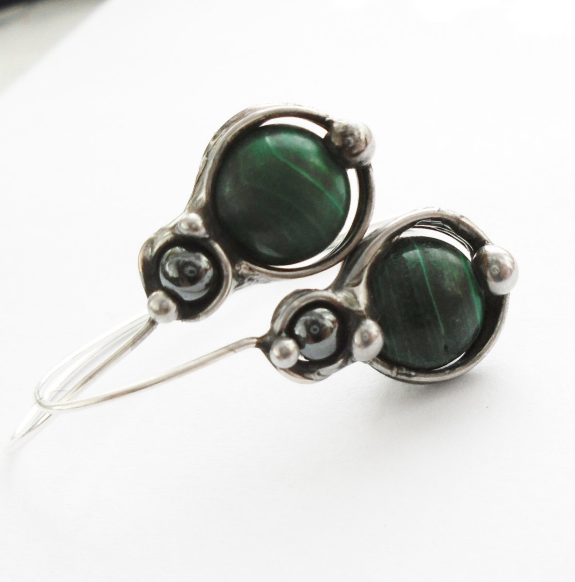 Malachitové  náušnice
