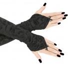 Černé dámské bezprsté rukavice  0750