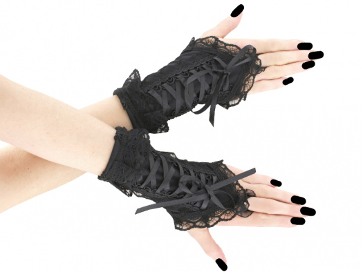 Gothic černé rukavice dámské 0205