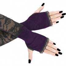 Sametové rukavice dámské fialové 1255A