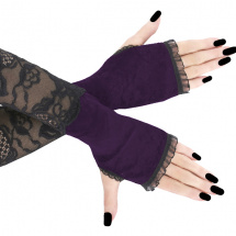 Sametové rukavice dámské fialové 1255