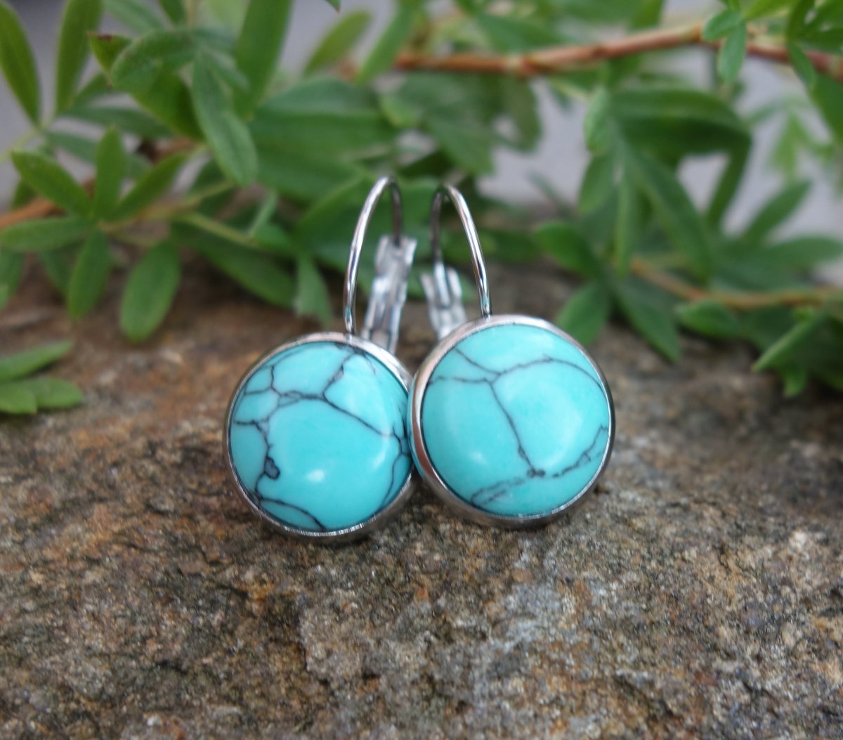 ocelové náušnice  TYRKYS