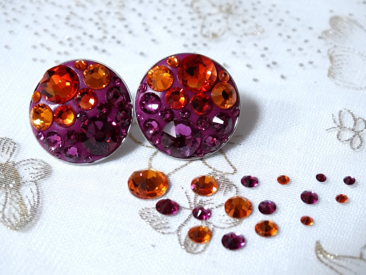 Velké fuchsiovo-oranžové náušnice