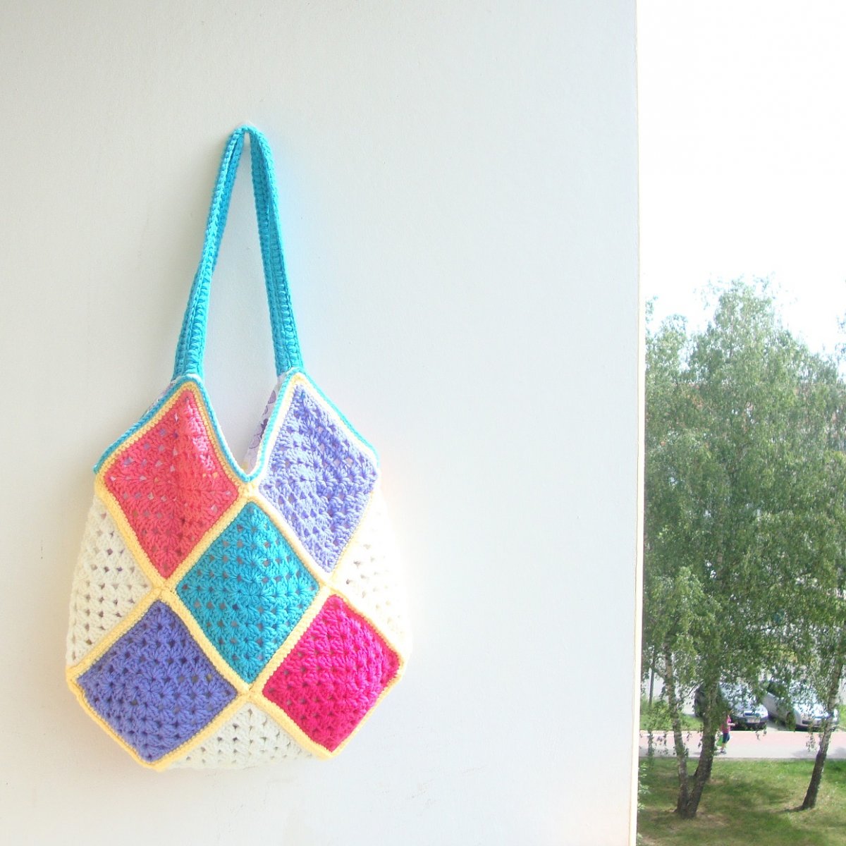 Háčkovaná taška s podšívkou