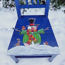 Malovaná židle - Sněhulák