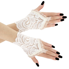 Svatební krajkové ivory bezprsté rukavice 05P2