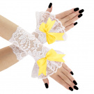 Svatební bílé krajkové rukavice 010tP