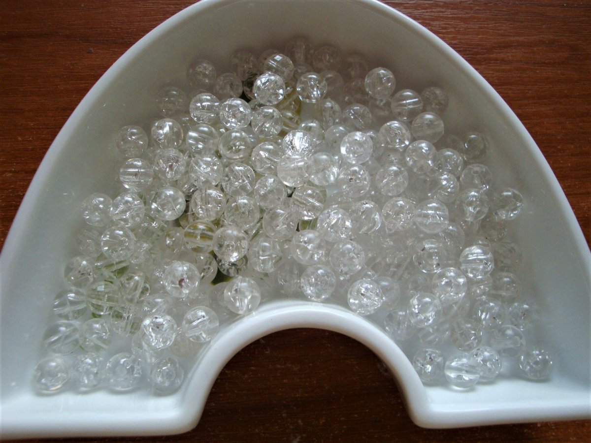 Plastové kraklované korálky - 40 kusů