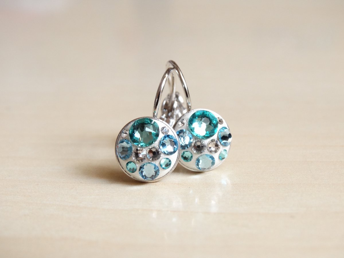 Dívčí tyrkysovo-modré náušnice 9mm