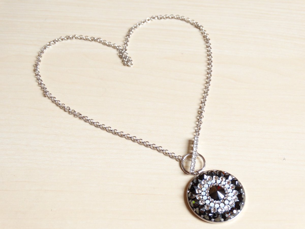 Náhrdelník a řetízek Černá mandala