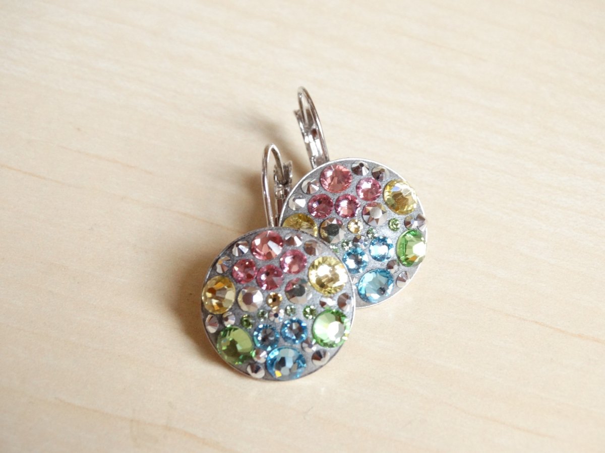 Velké šedo-barevné náušnice