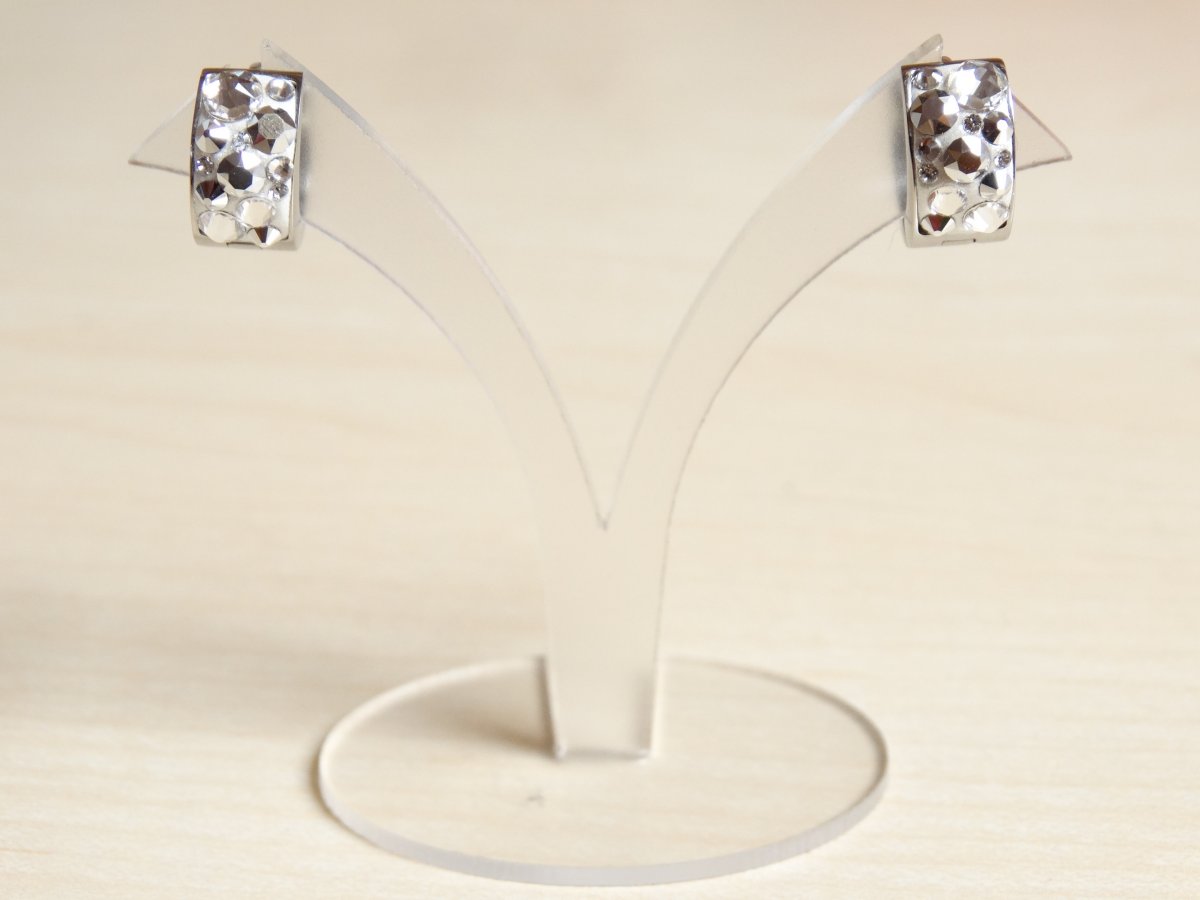 Bílo-kovové kreolky z chirurgické oceli č.2