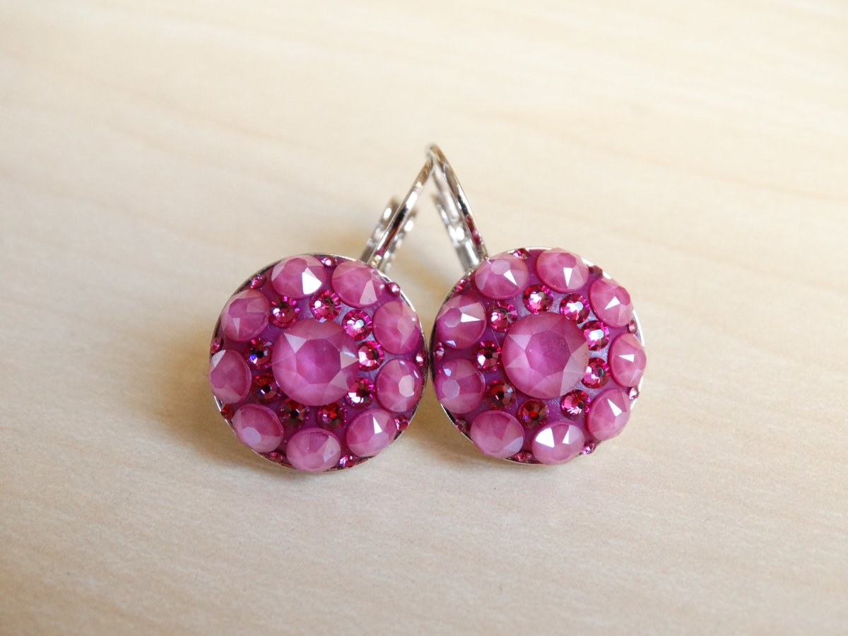 Střední matné růžové náušnice