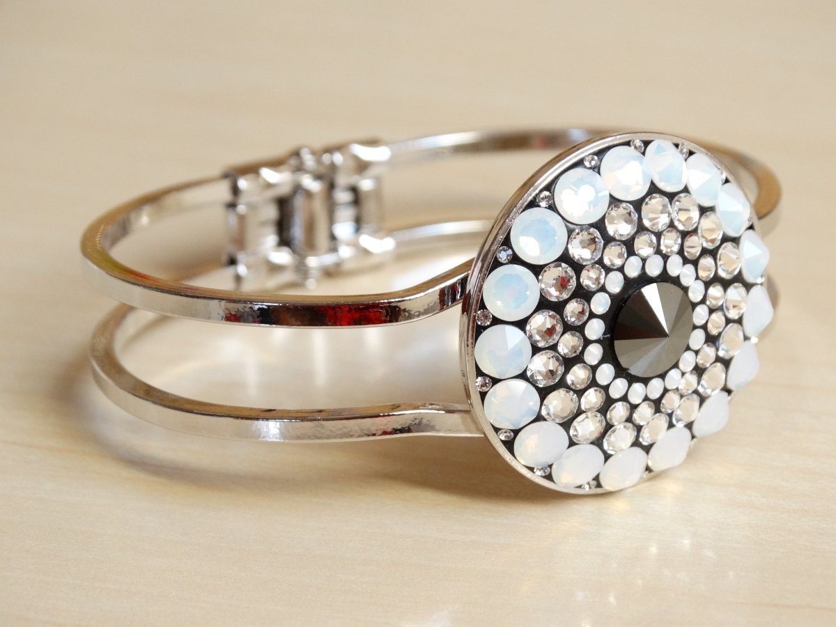 Velký náramek Bílo-černá mandala