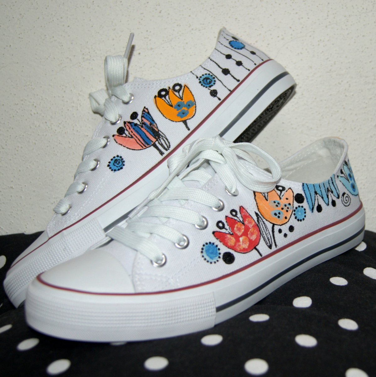 Malované  tenisky tulipánkové vel. 36-44