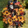 Halloweenský věnec v Gothic stylu v podzimních barvách