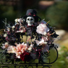 Halloweenský věnec v Gothic stylu v bordó a růžové barvě
