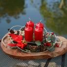 Vánoční svícen na masivním kusu dřeva