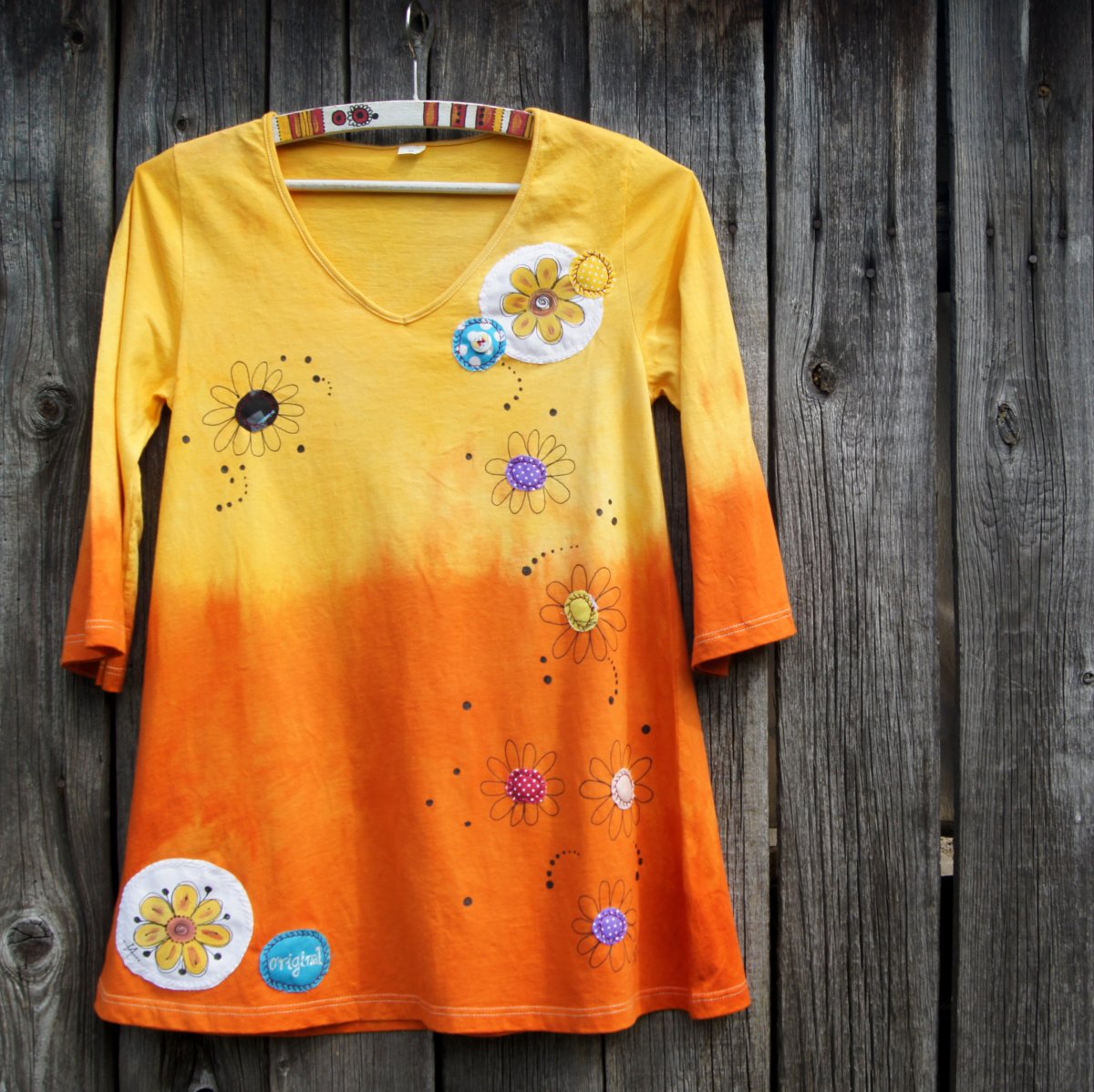 Batikovaná malovaná tunika vel.36 (S)