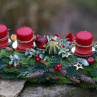Dlouhý masivní staročeský adventní svícen